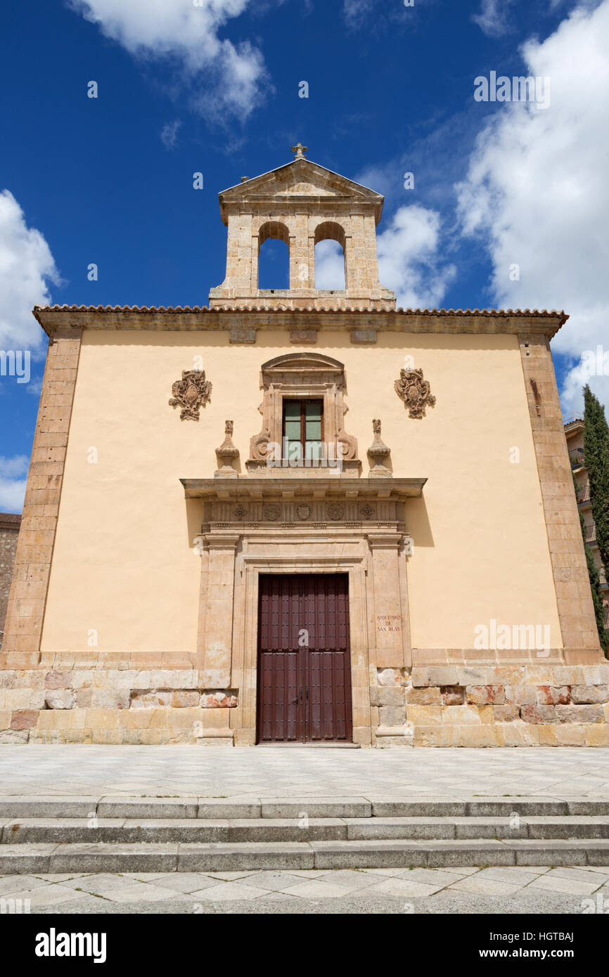 Salamanque, Espagne, Avril - 17, 2016 : Le portail de l'église Iglesia de San Blas Banque D'Images