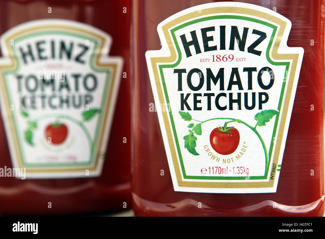 Heinz Tomato ketchup bouteilles en plastique Banque D'Images