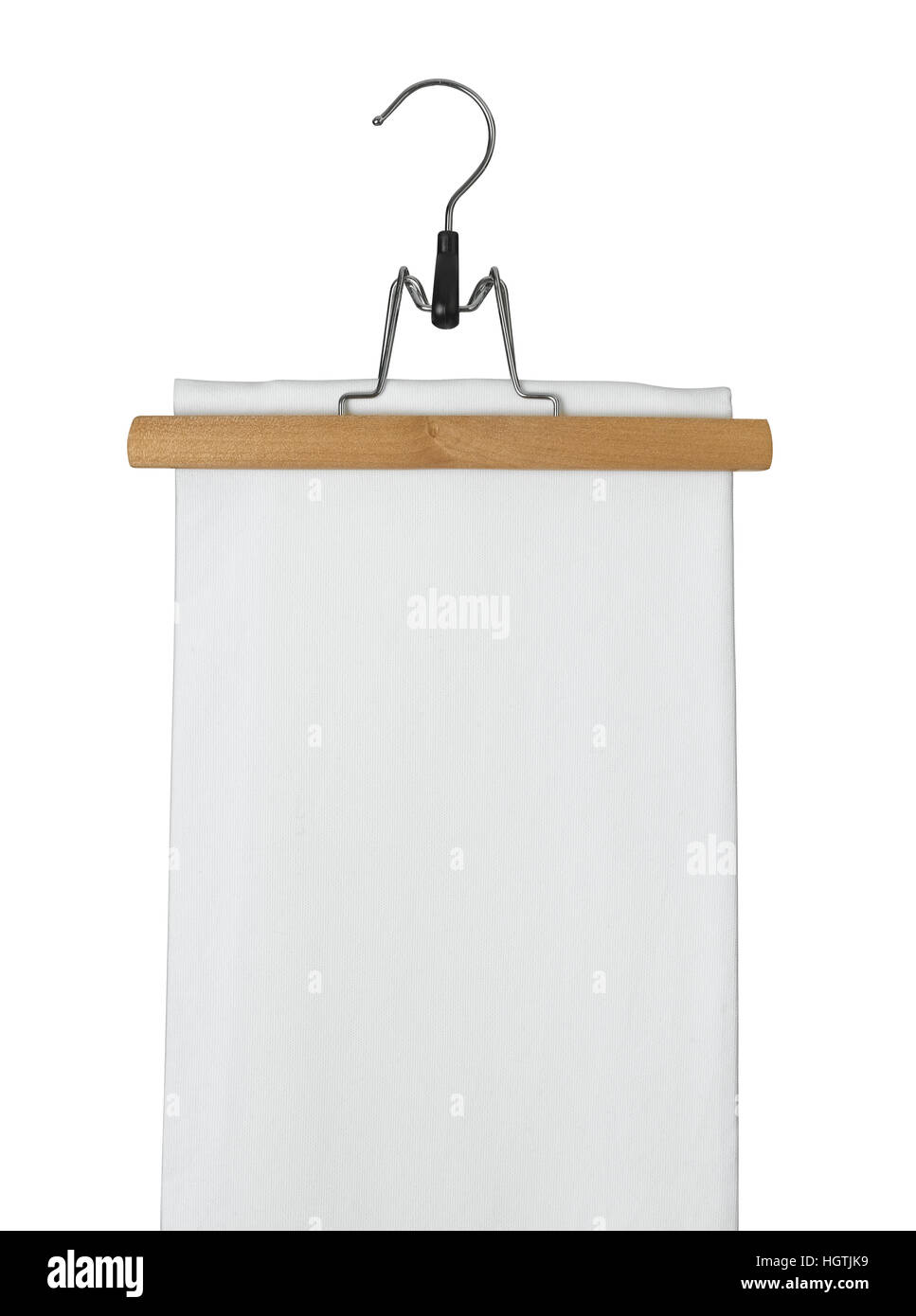 Cintre en bois avec jupe blanche Banque D'Images