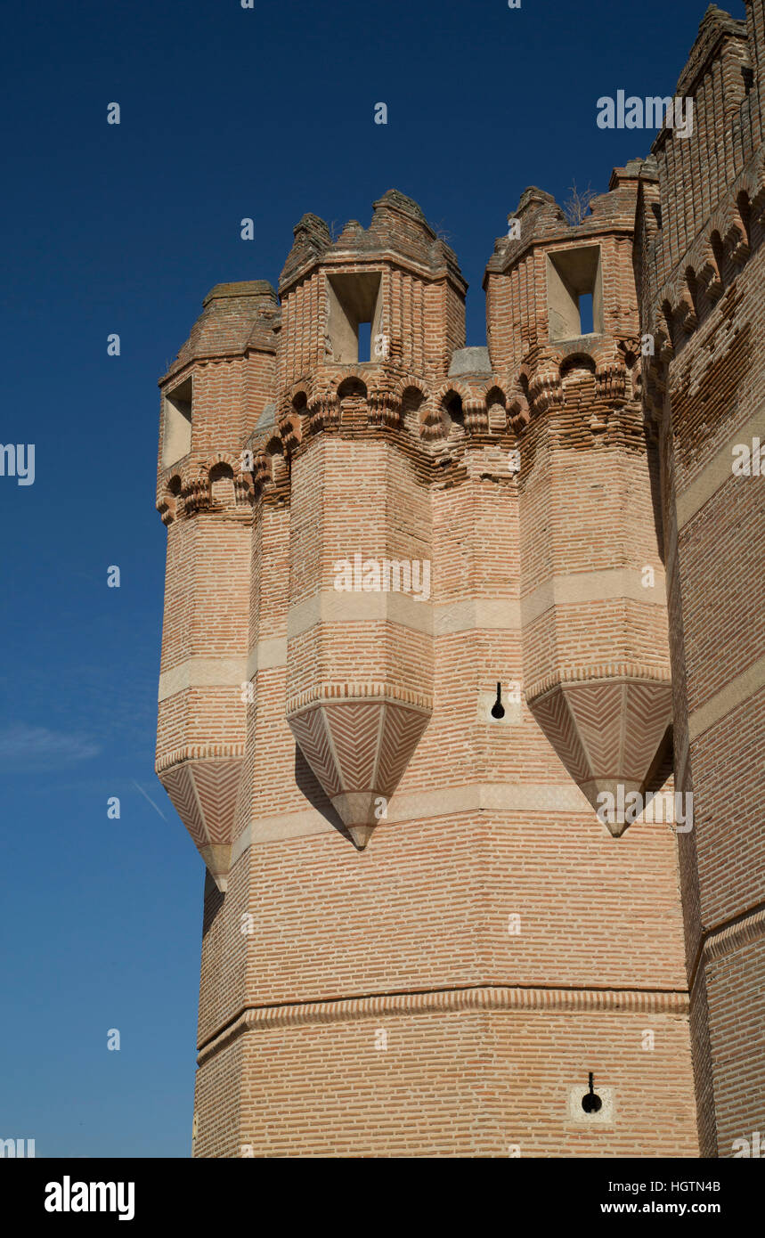 Château de Coca, construit du 15e siècle, Coca, Segovia, Espagne Banque D'Images