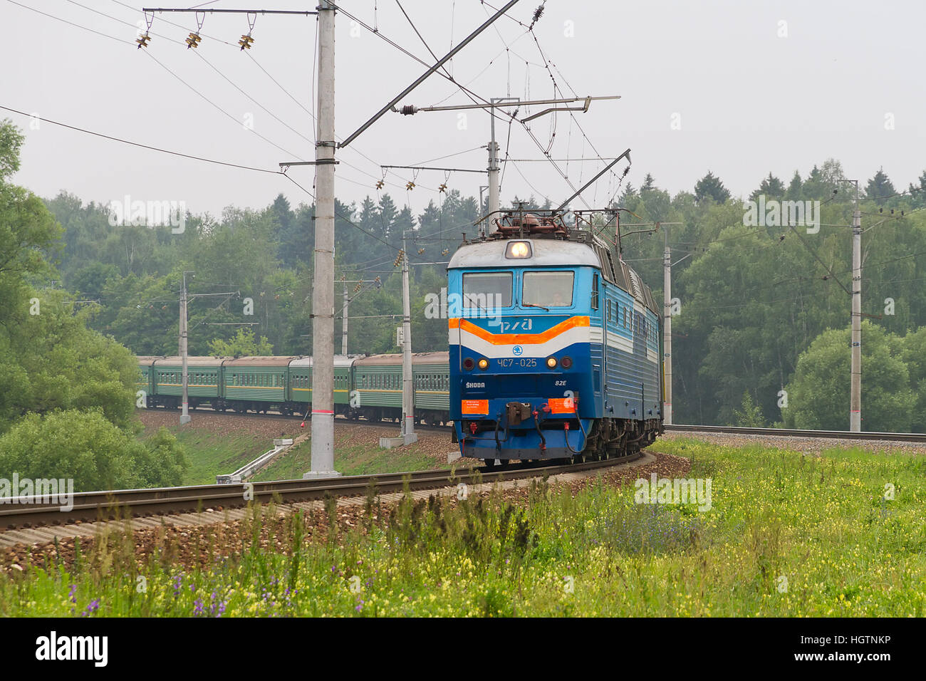 Moscou, Russie - le 24 juillet 2016 : train de voyageurs russes dans la façon dont près de Moscou à Moscou, Russie ,. Banque D'Images