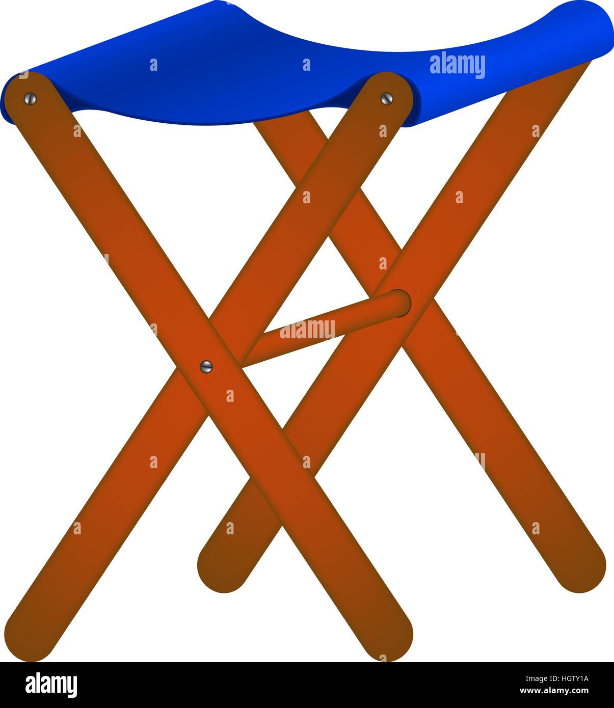 Chaise en bois pliante en design rétro Illustration de Vecteur
