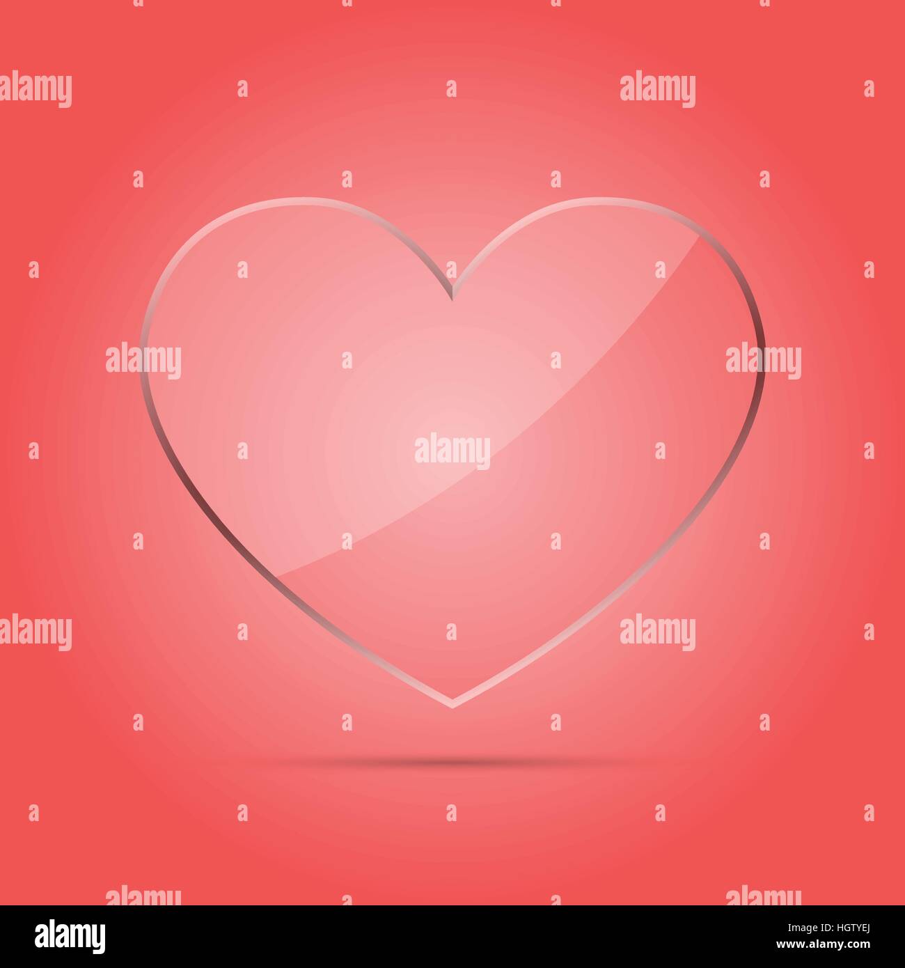 Coeur de verre transparent concept vector illustration Illustration de Vecteur