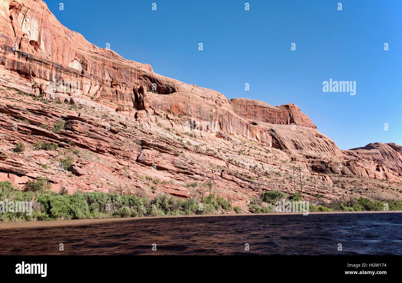 Falaise de grès, des murs de labyrinthe Canyon, Moab, Utah Banque D'Images