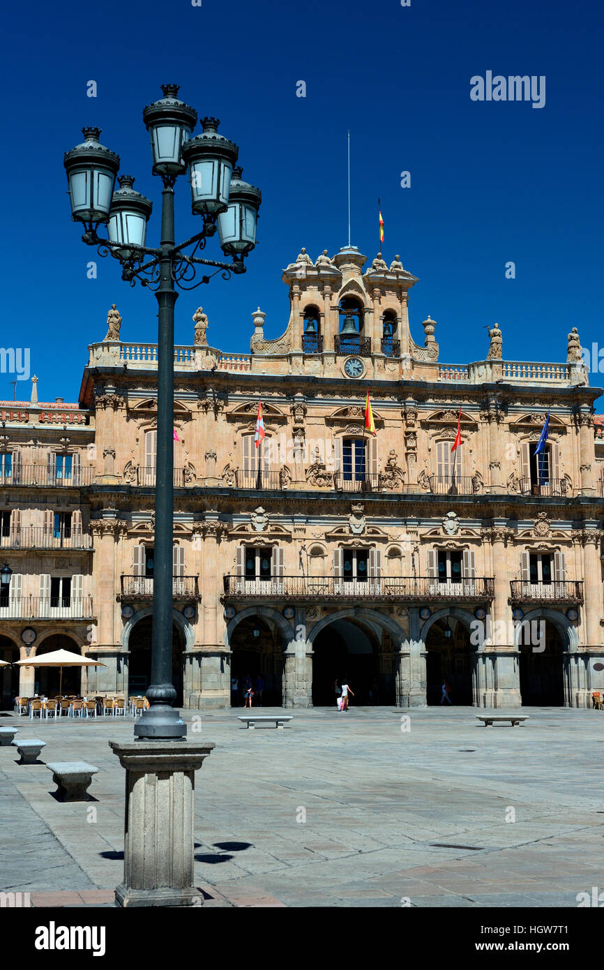 Rathaus von Salamanca, Plaza Mayor, Spanien, Europa Banque D'Images