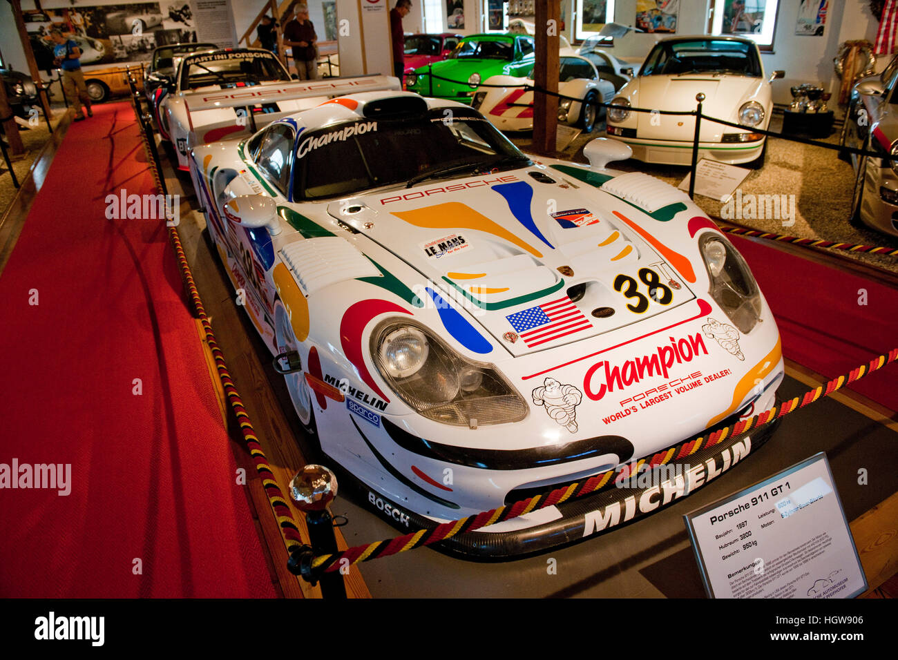 Porsche 911 GT1, de l'année de construction, année de construction 1997, 600 hp, Automuseum Porsche Pfeifhofer, Gmuend, Hessen, Allemagne, Europe, Gmünd Banque D'Images