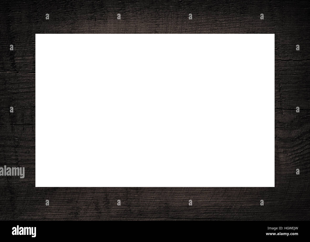 Cadre en bois noir, blanc ou billboard rectangle horizontal Banque D'Images