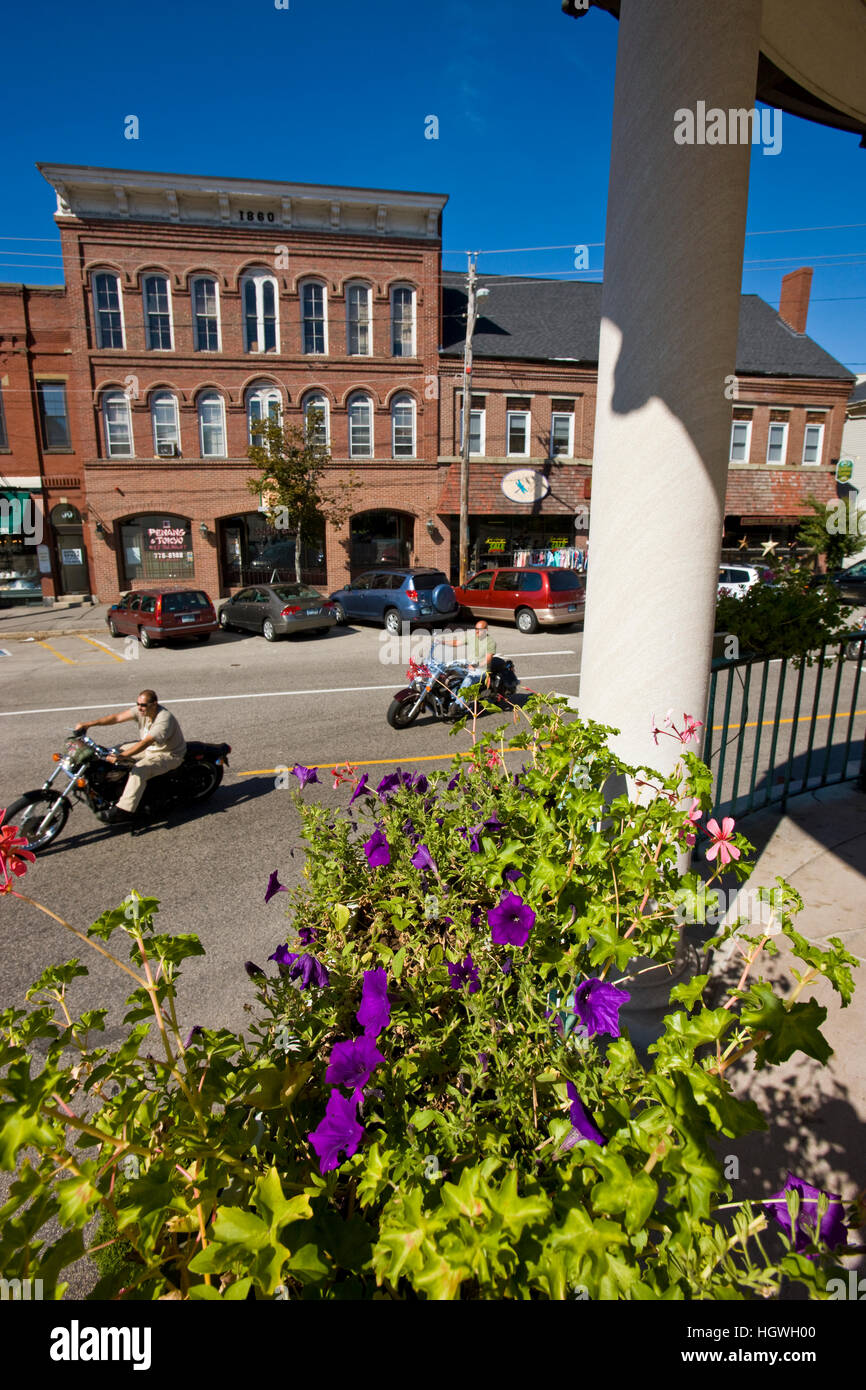 La vue depuis le belvédère au centre-ville d'Exeter, New Hampshire. Banque D'Images
