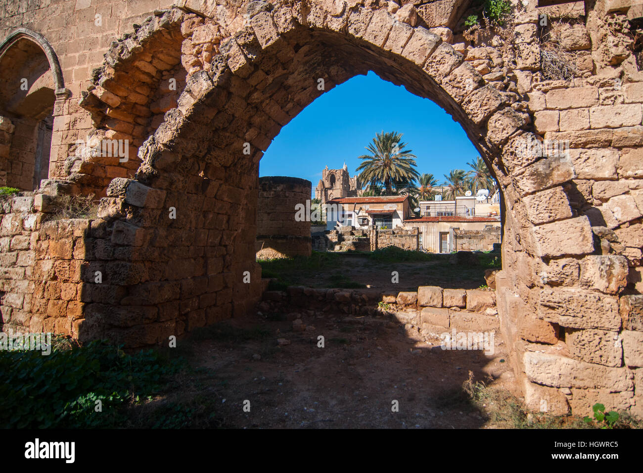 Une église catholique de Famagouste, Chypre du Nord. Banque D'Images