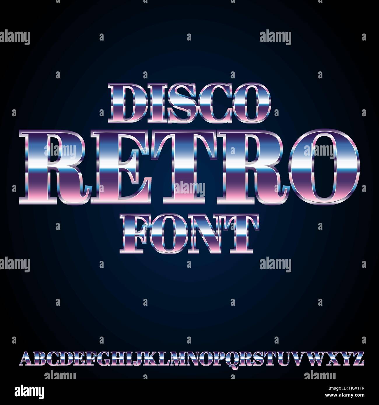 Rétro Disco Font Illustration de Vecteur