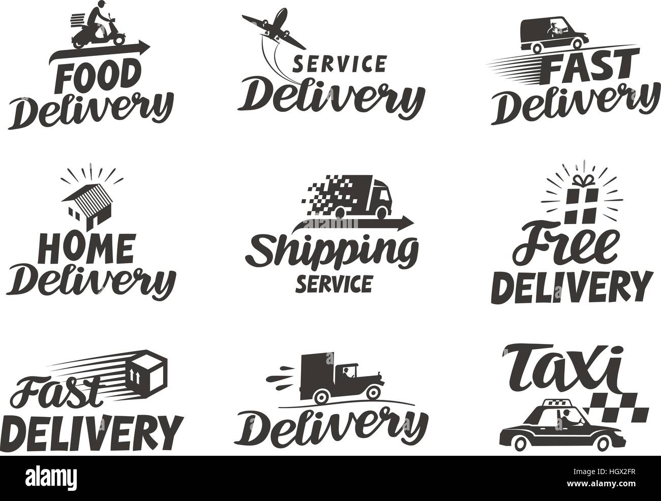 Livraison, expédition set d'icônes. Vector illustration Illustration de Vecteur