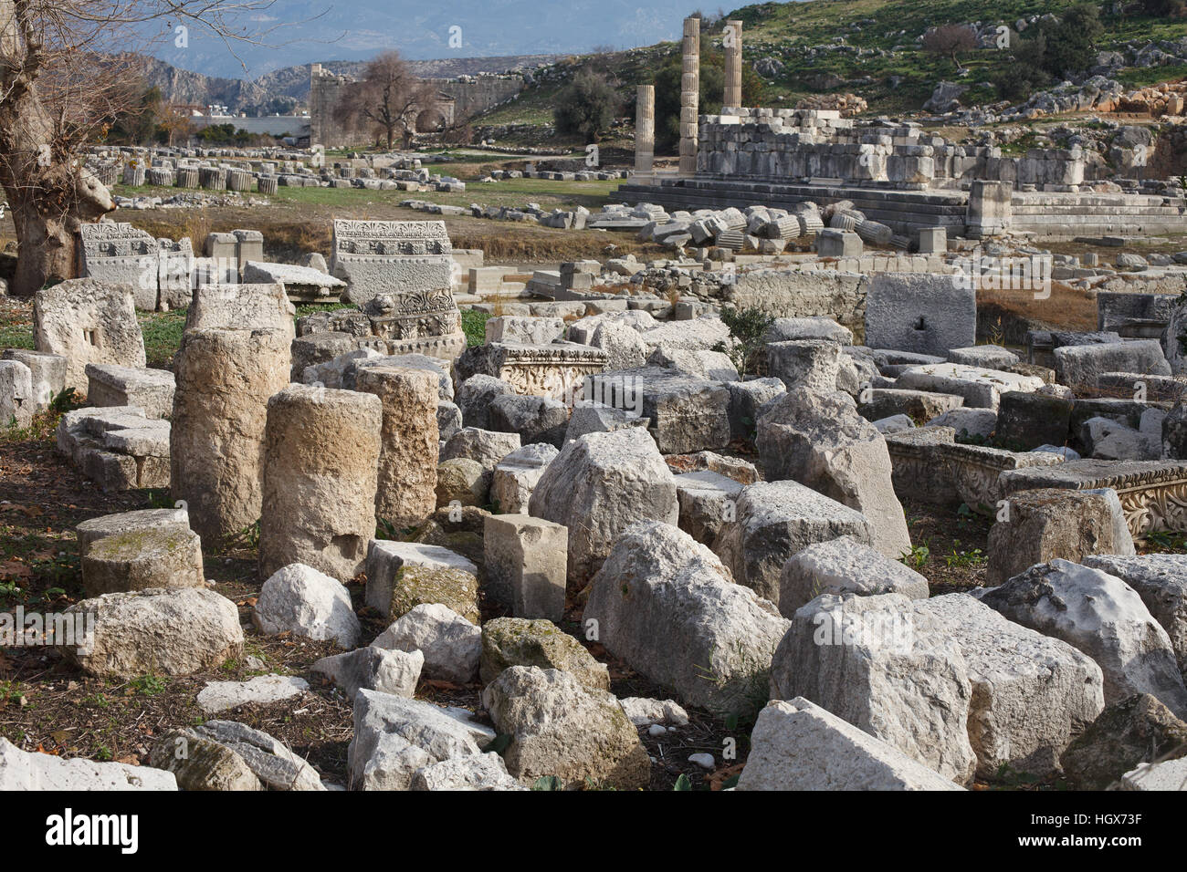 Ruines de Xanthos, qui fut la capitale de l'ancienne Lycie Banque D'Images