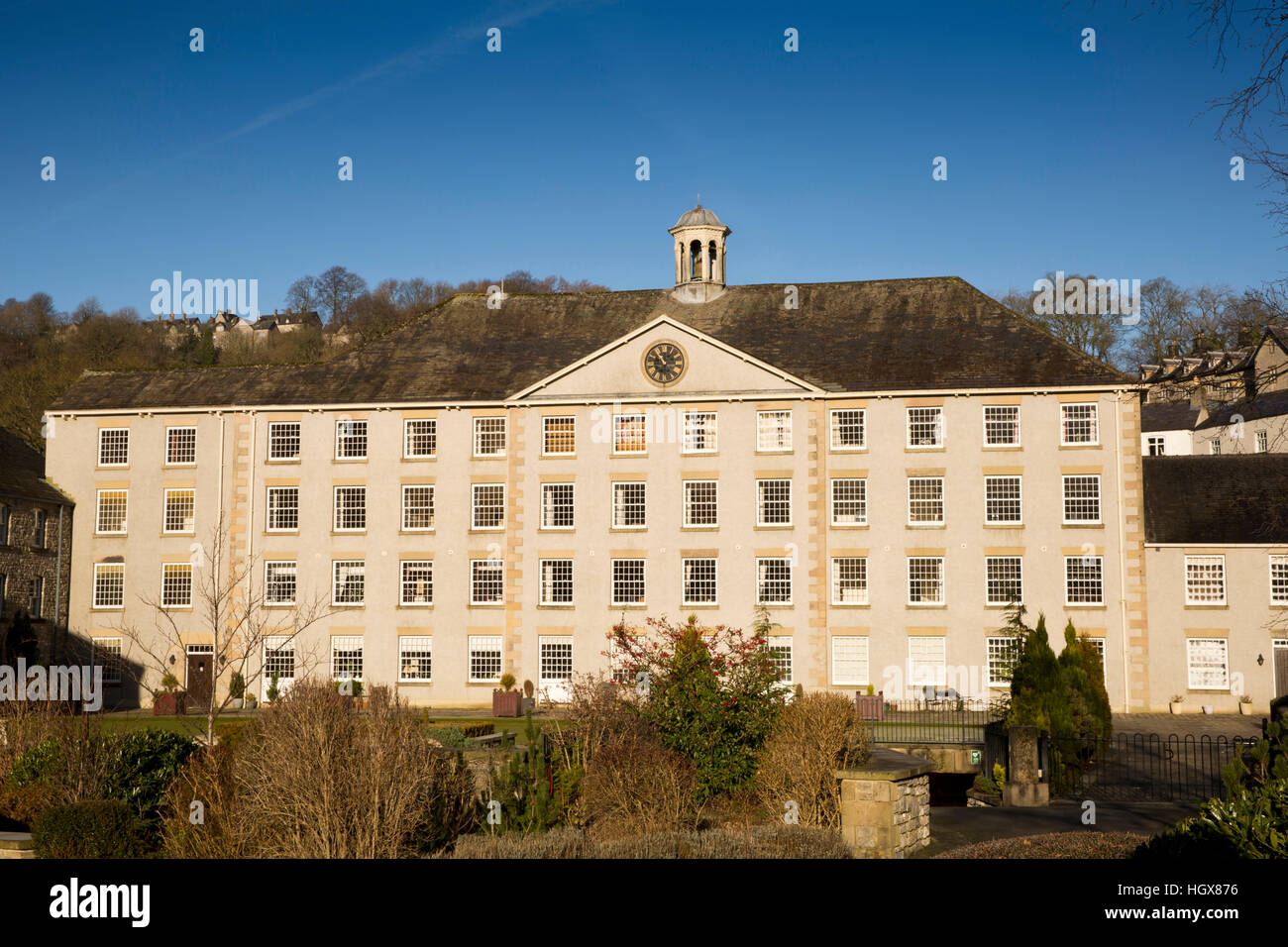 Royaume-uni, Angleterre, Derbyshire, Stoney Middleton and Chatsworth, Arkwright's historic filature converti en logement appartement Banque D'Images