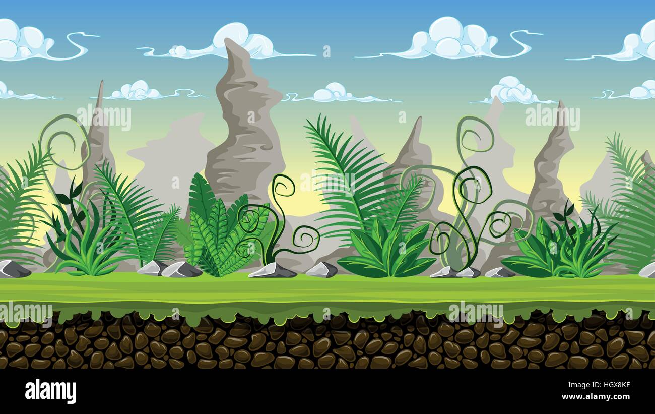Caricature transparente de fond de game design, illustration vectorielle avec couches séparées Illustration de Vecteur