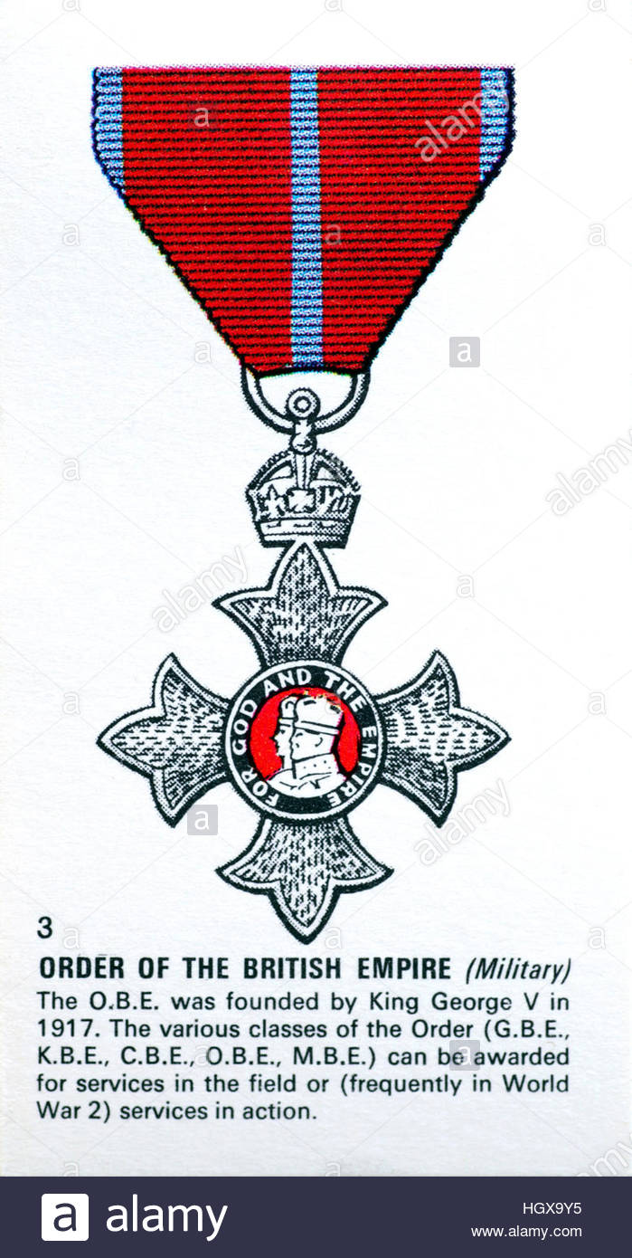 Ordre de l'Empire britannique (militaire), décerné pour des services en action Banque D'Images