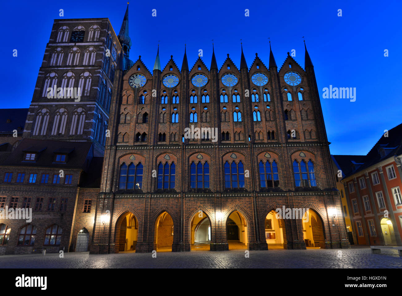 Rathaus, Alter Markt, Altstadt, Stralsund, Mecklenburg-Vorpommern, Allemagne Banque D'Images