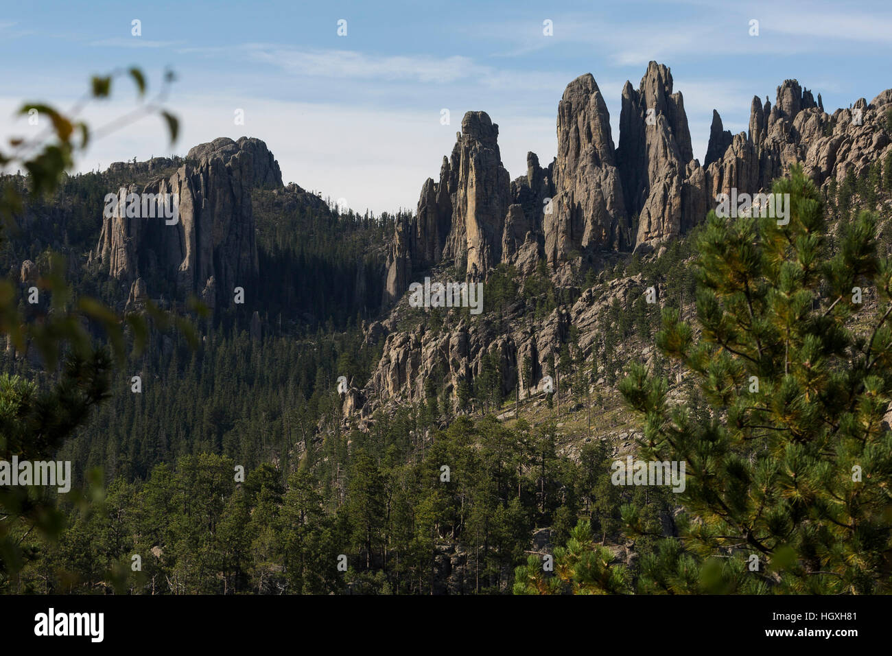 L'aiguille, comme formations granitiques . Sept, 2016. Custer State Park, South Dakota, USA Banque D'Images