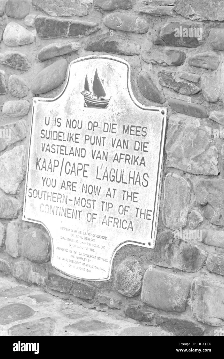 En Afrique du sud du cap des panneaux routiers les plus agulahs point d'Afrique du Sud Banque D'Images