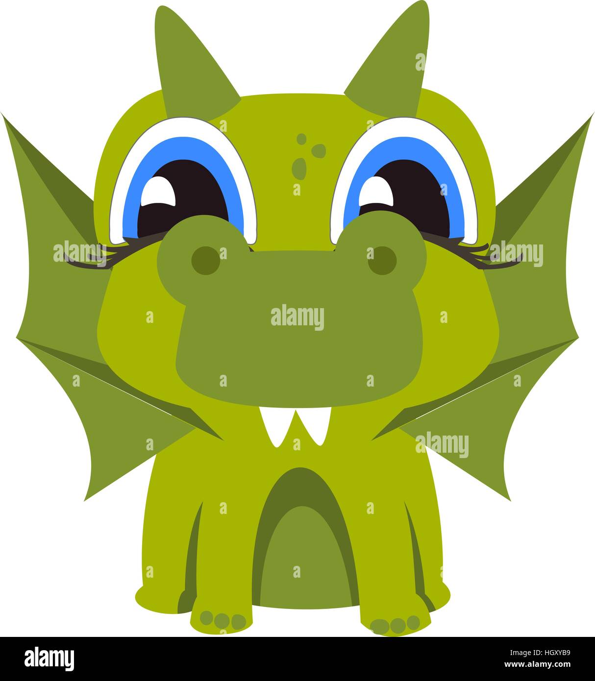 Le dragon vert isolé sur fond blanc Illustration de Vecteur