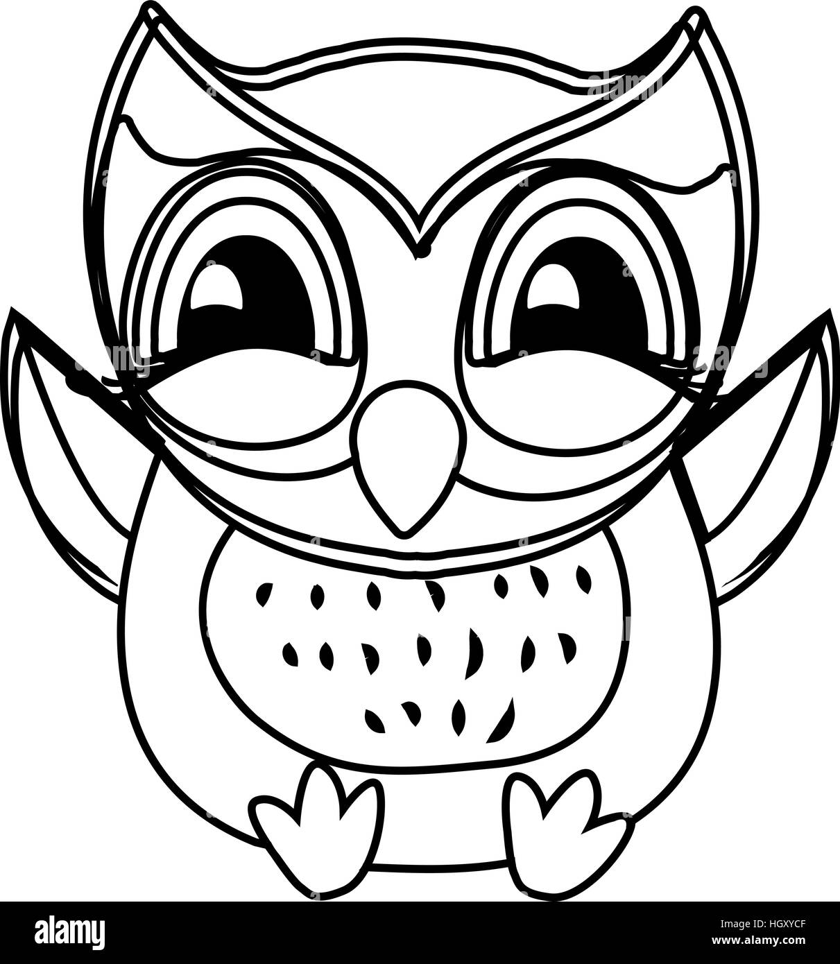 Livre de coloriage Art owl Illustration de Vecteur