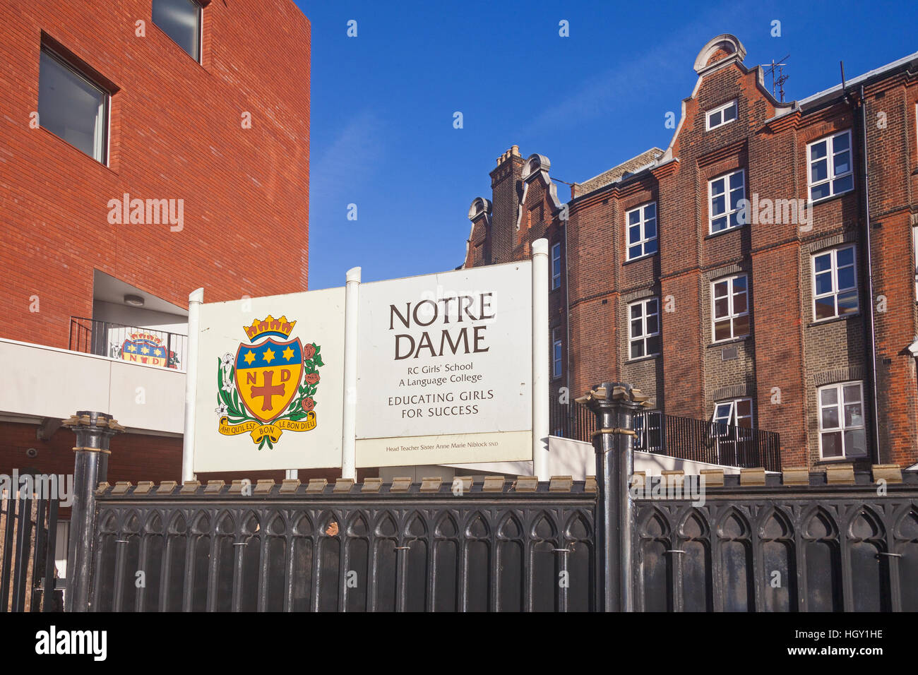 London, Southwark Notre Dame RC Girls' High School de St George's Road Banque D'Images