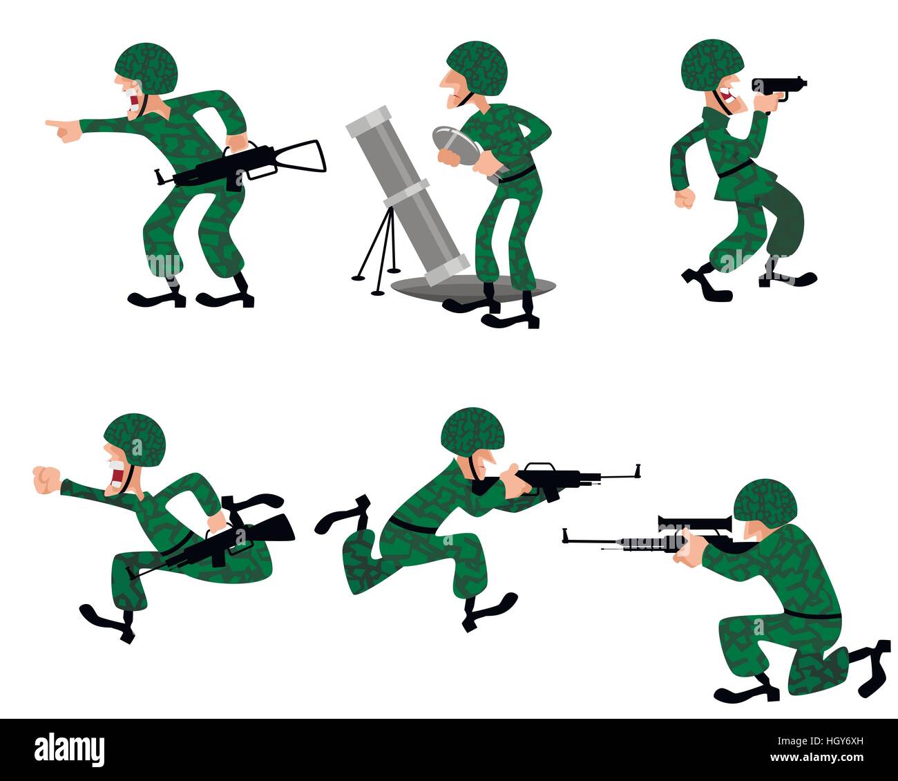Vector illustration d'un homme militaire six Illustration de Vecteur