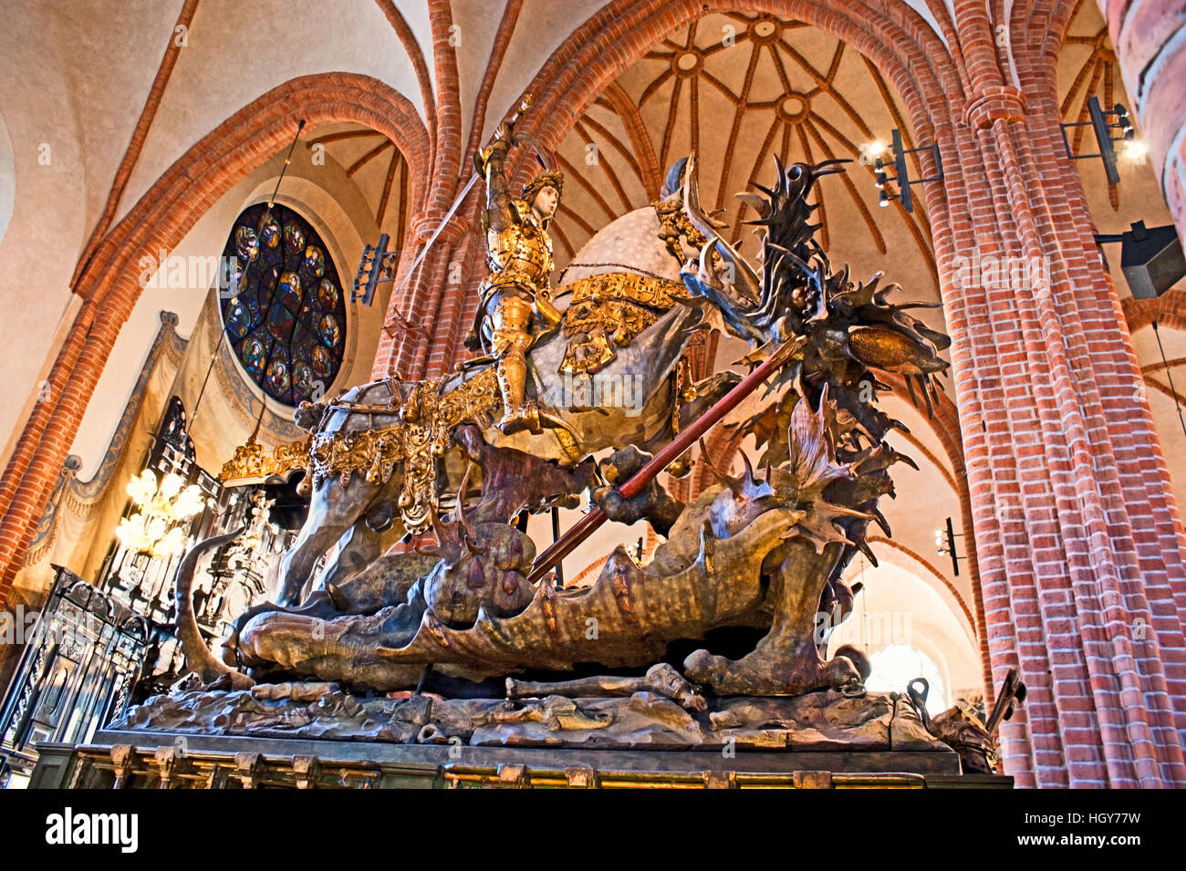 Le plus célèbre trésor de Storkyrkan est la statue en bois de Saint George et le Dragon, c'est commandé pour commémorer le Banque D'Images