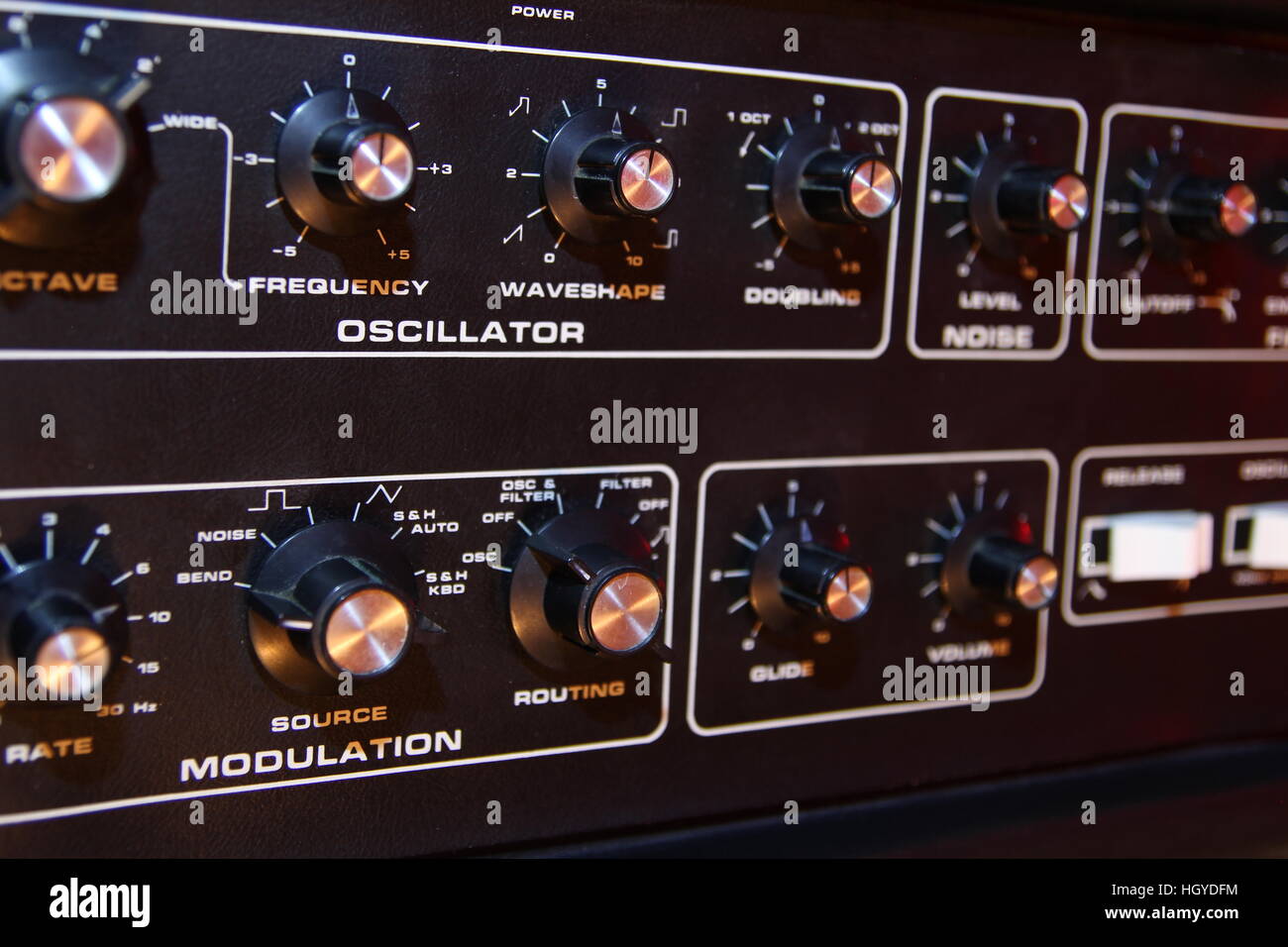 Panneau de commande d'une musique électronique vintage retro synth Banque D'Images