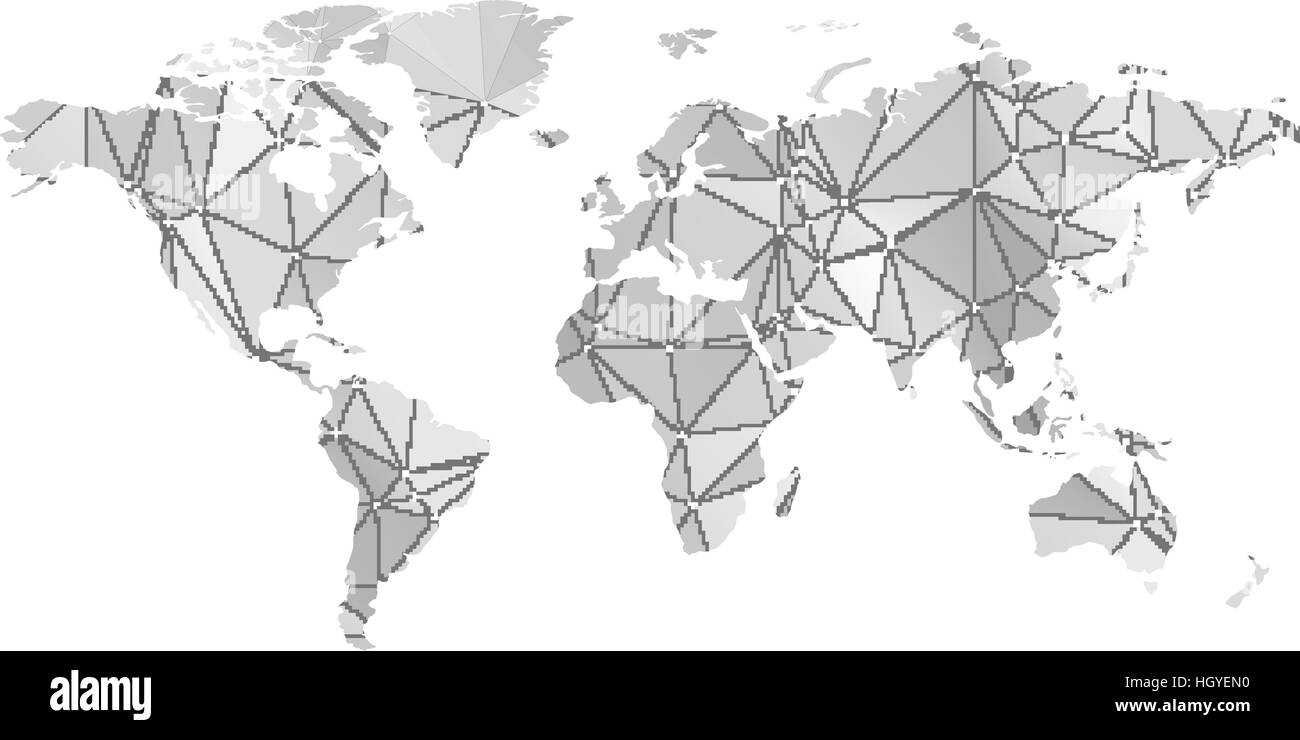 La carte de monde stylisé Illustration de Vecteur