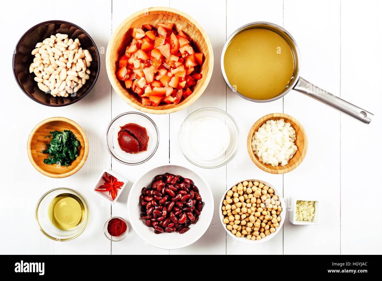 Les ingrédients alimentaires Table de cuisine Banque D'Images