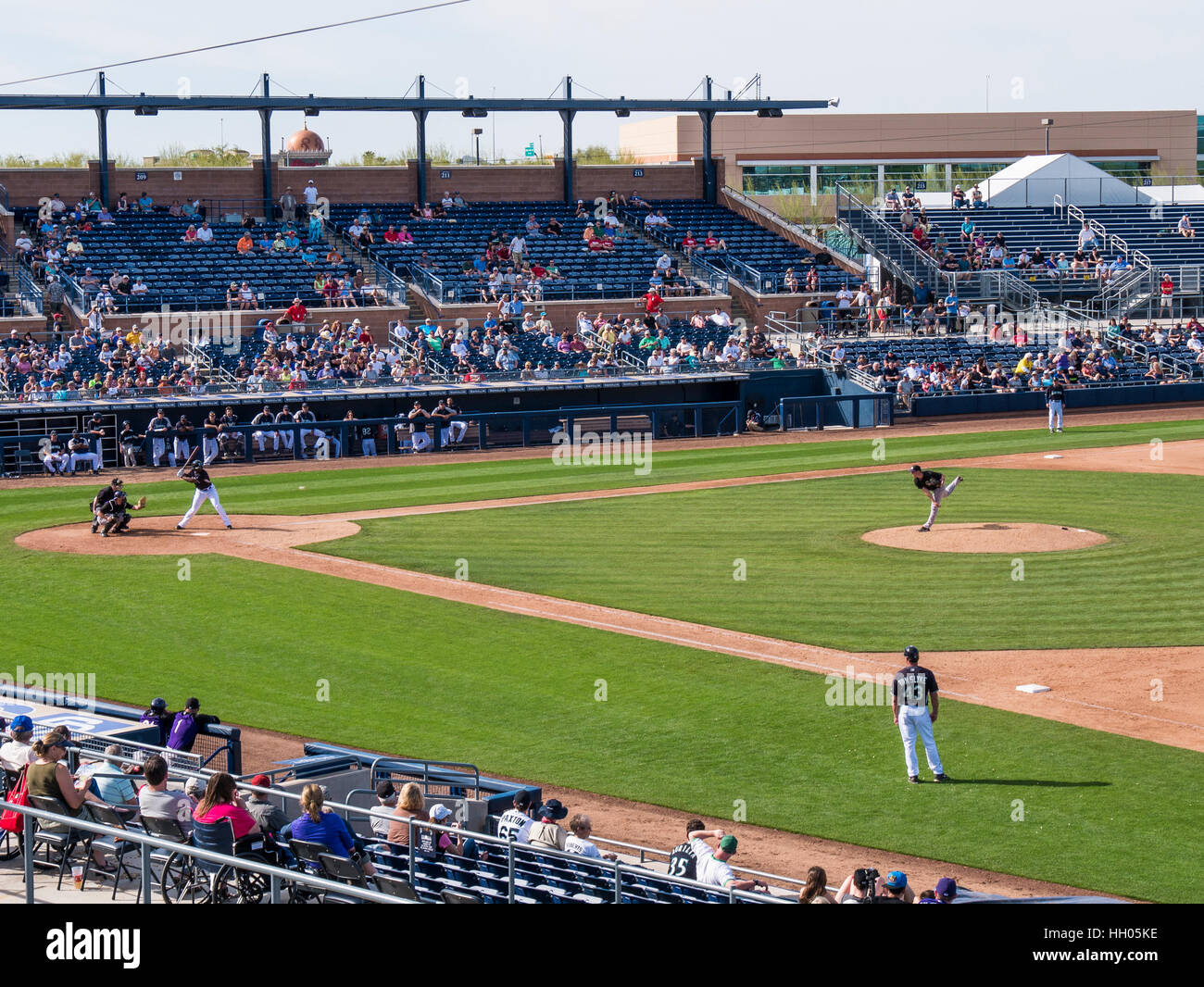 Rockies du Colorado vs. Seattle Mariners, Peoria Sports Complex, Peoria, Arizona. Banque D'Images