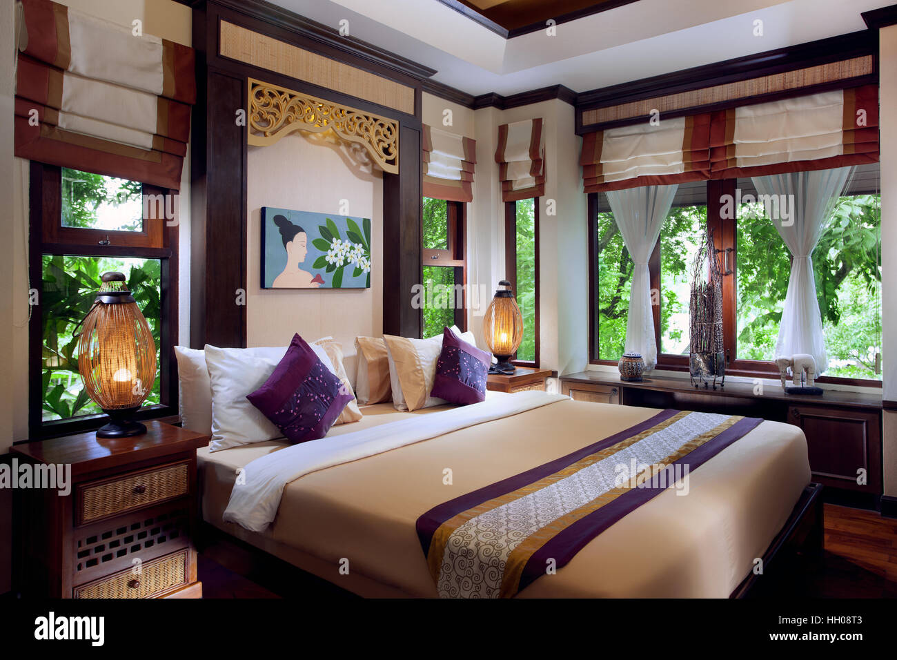 Vue panoramique de Nice chambre à coucher moderne élégant ethniques Banque D'Images