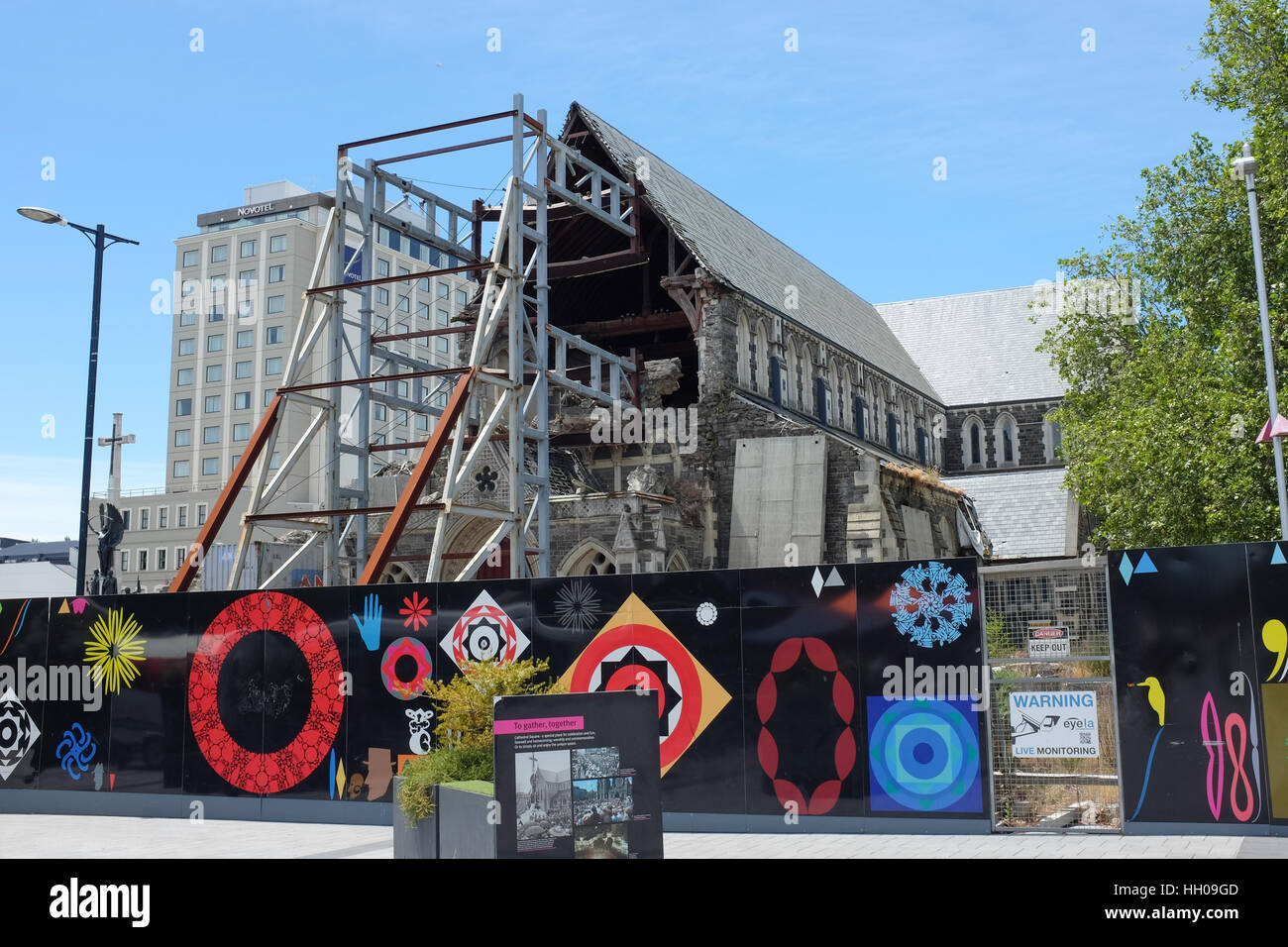 La Cathédrale de Christchurch en Nouvelle-Zélande, gravement endommagé dans le tremblement de terre de 2011. Banque D'Images