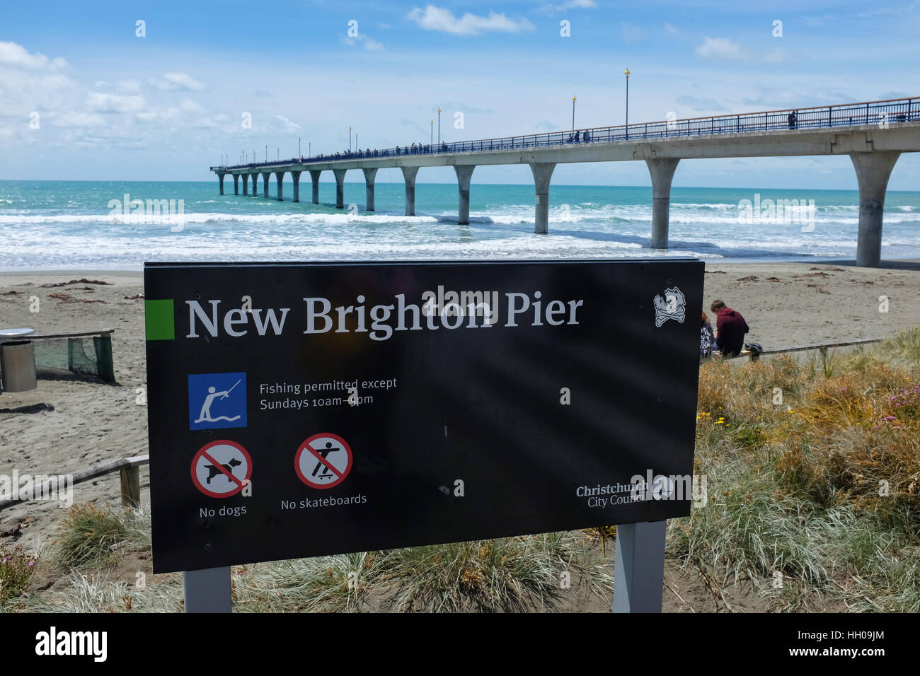 New Brighton Pier à Christchurch, Nouvelle-Zélande. Banque D'Images