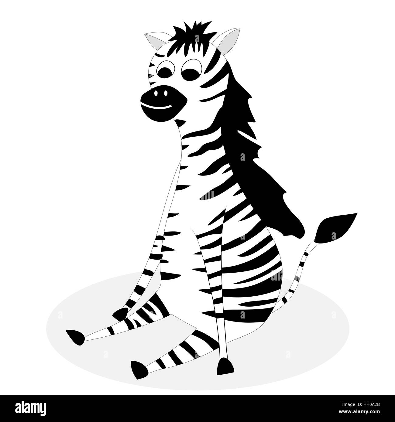 Caractère Zebra cartoon. Les mammifères sauvages de l'Afrique, caractère zebra stripe. Vector illustration Banque D'Images
