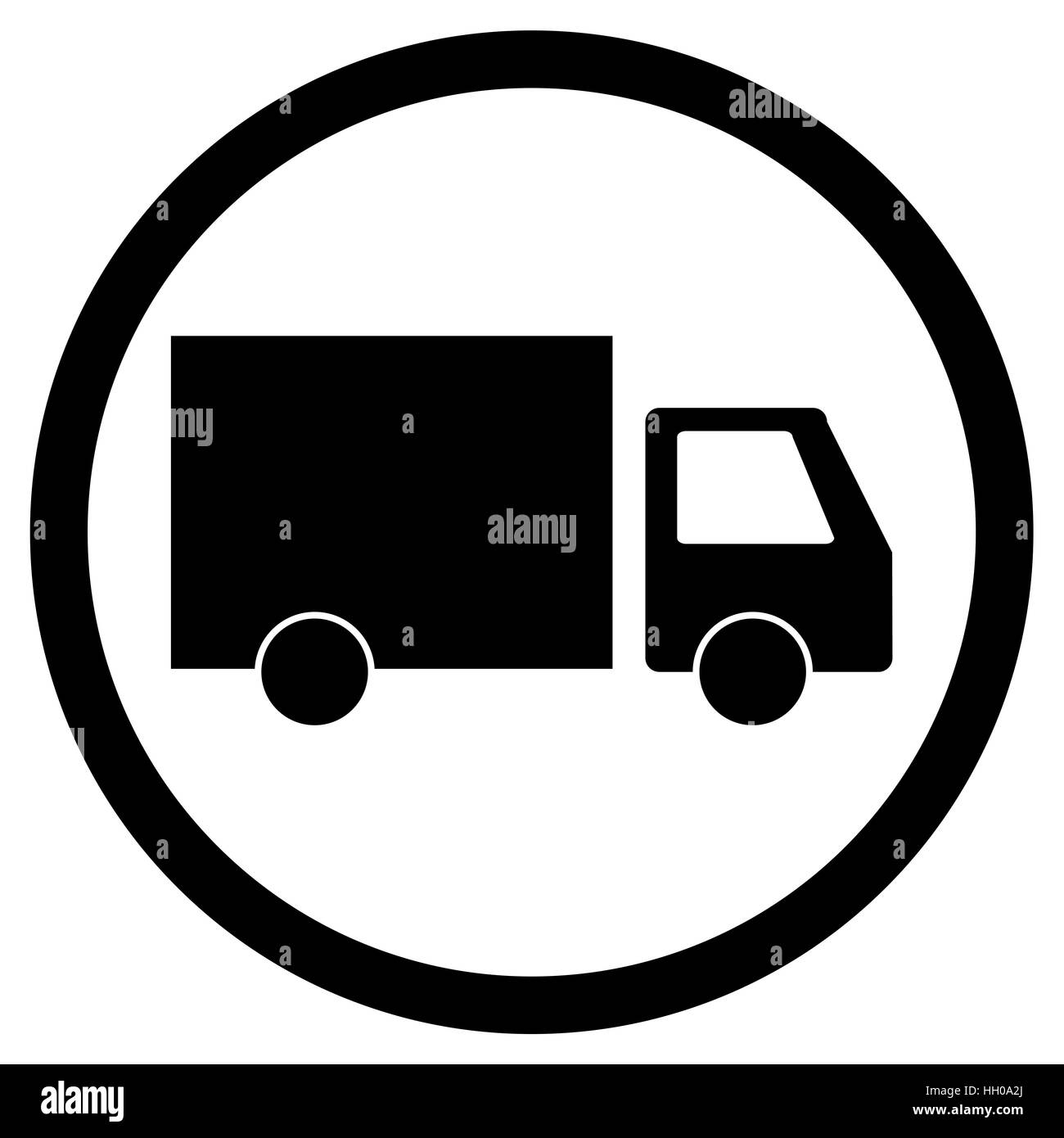 Livraison camion icône. Le transport par camion, transport de fret, l'icône vector illustration Banque D'Images