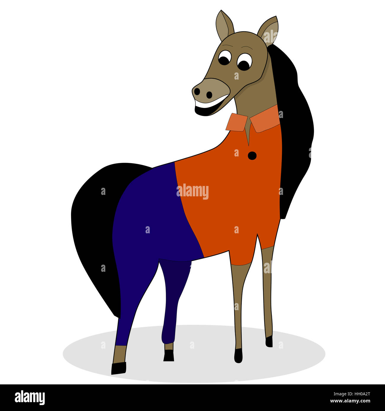 Cartoon vector cheval. Illustration d'usure de la création animale Hipster Banque D'Images