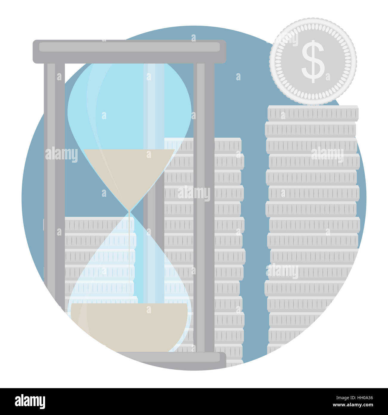 Capitalisation de l'icône de dépôts en espèces. Financement de capital et de temps. Vector illustration Banque D'Images