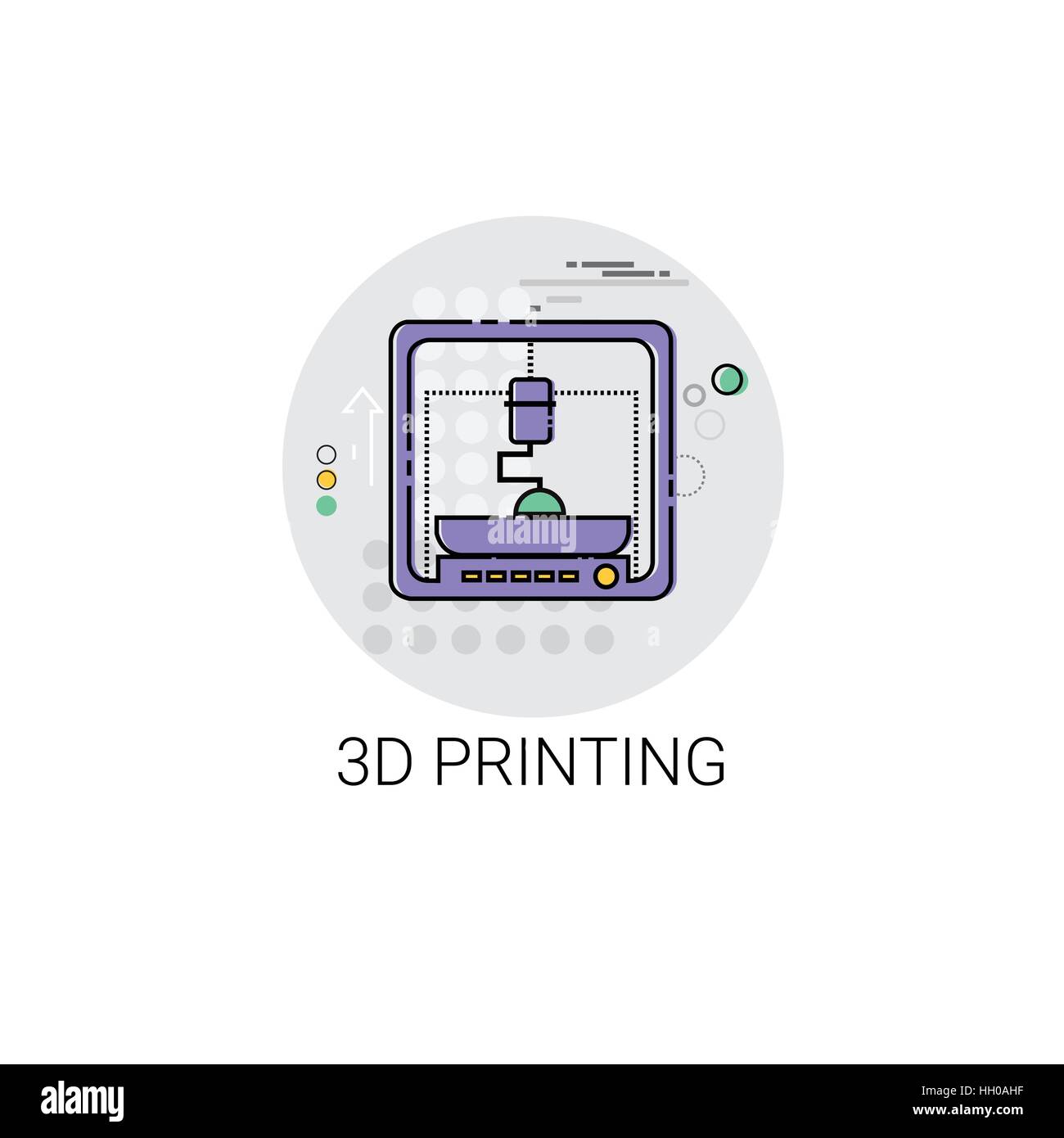 La technologie moderne de l'impression 3d'icône de l'appareil Illustration de Vecteur