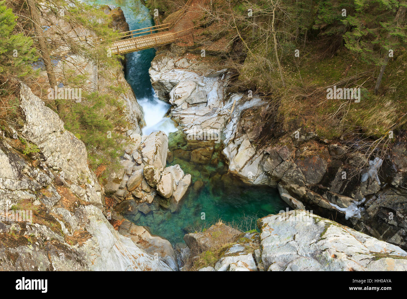 La vallée de la rivière Sarca, Genova, Italie, parc naturel Adamello-Brenta Banque D'Images
