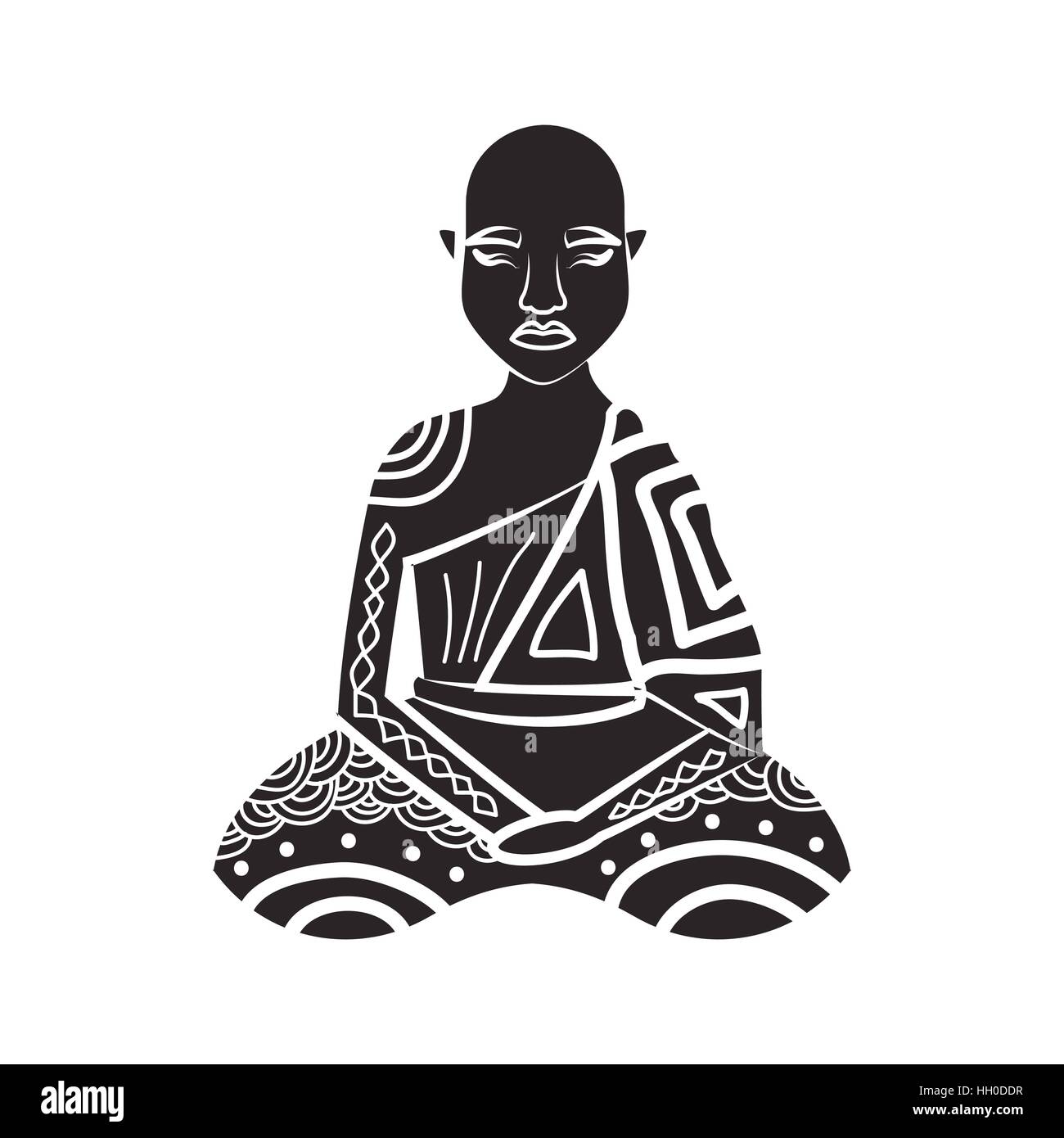 Icône moine thaïlandais dans un style simple Illustration de Vecteur