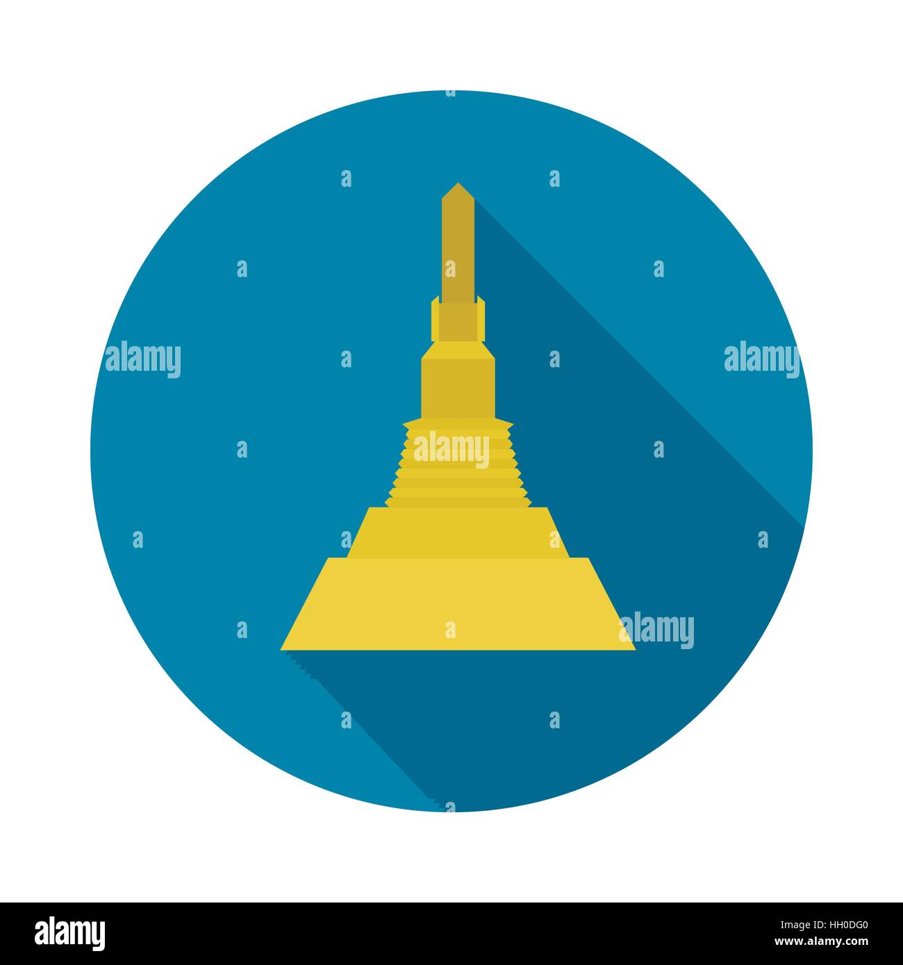 Golden Mount,Thaïlande icône dans le style plate Illustration de Vecteur