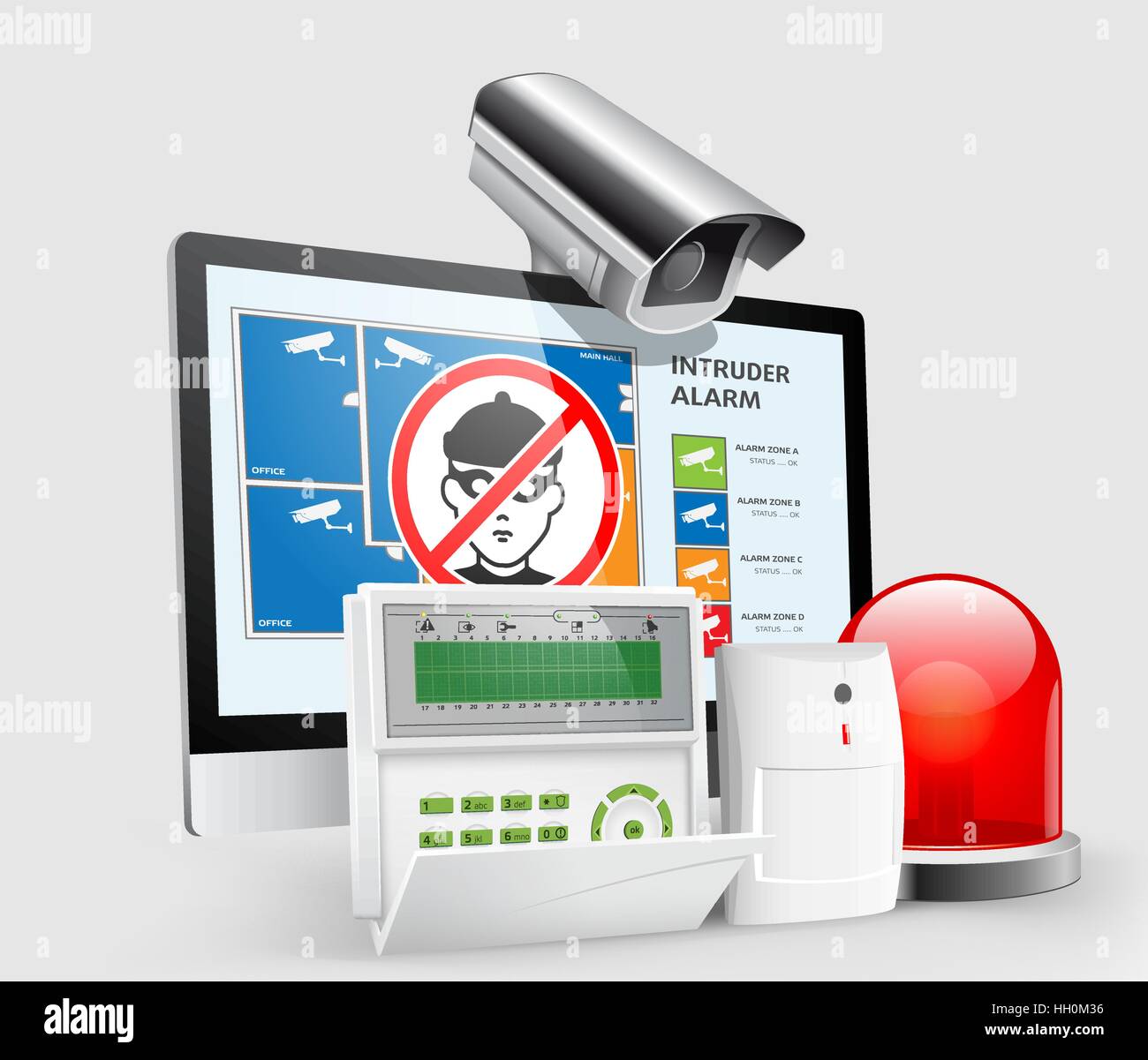 Accès - zones d'alarme Illustration de Vecteur