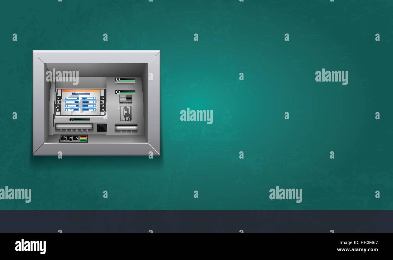 ATM - guichet automatique - concept de trésorerie Illustration de Vecteur
