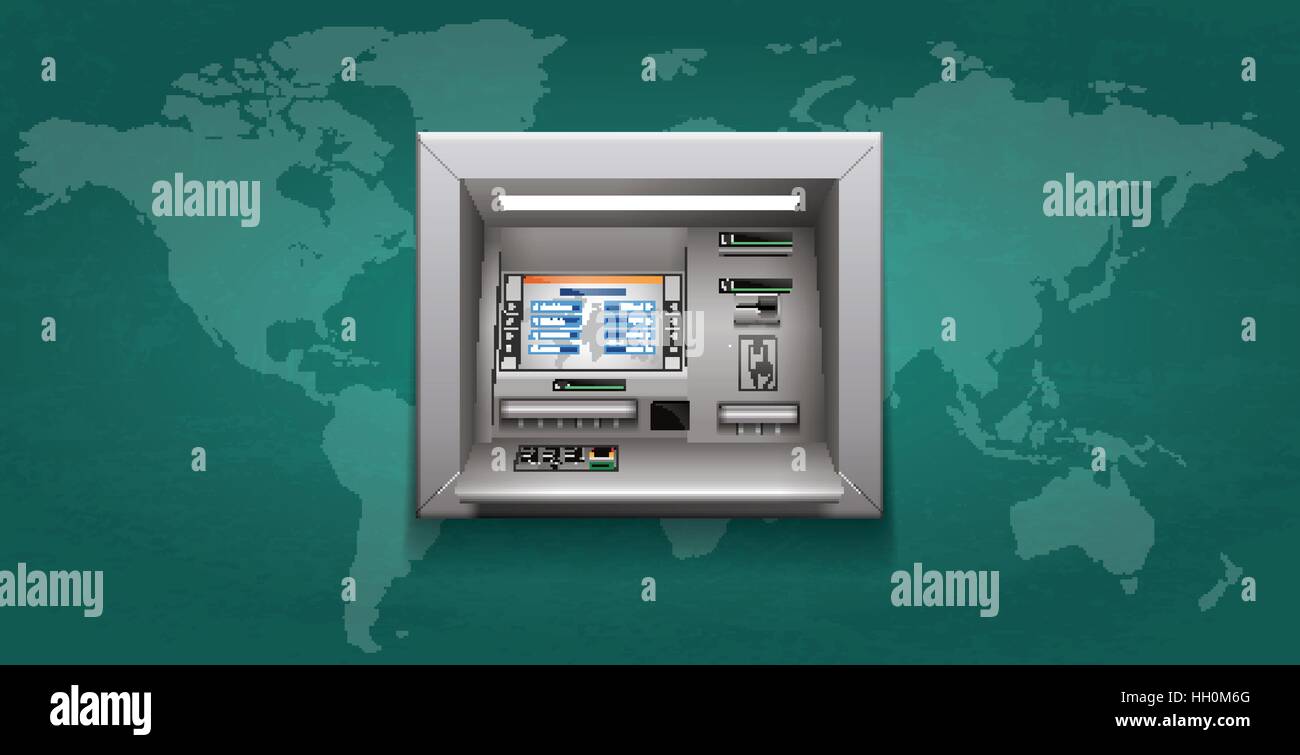 ATM - guichet automatique - concept de trésorerie Illustration de Vecteur