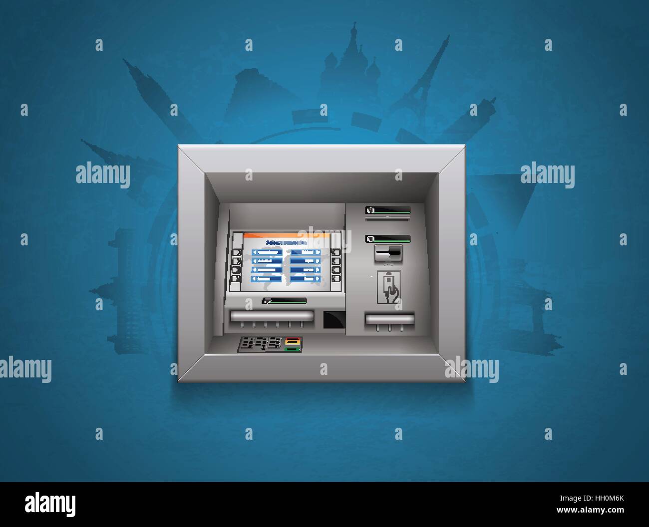 ATM - guichet automatique - concept de trésorerie Illustration de Vecteur