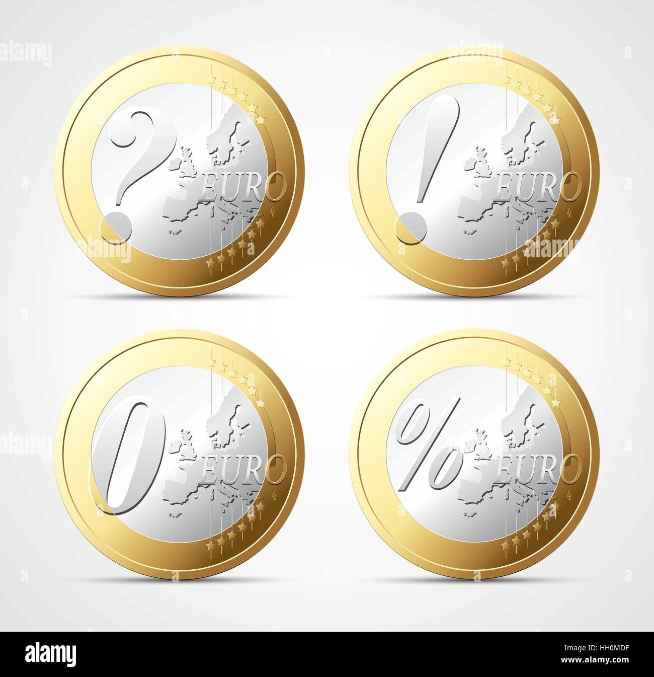 Euro argent - signer et concept Illustration de Vecteur