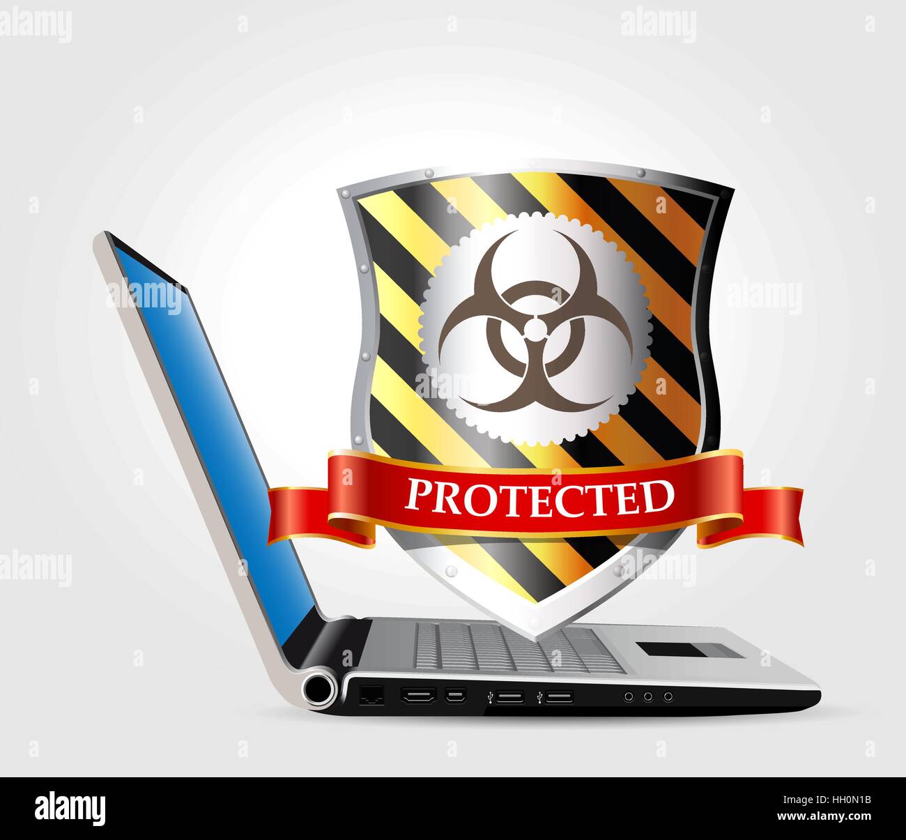 -Sécurité informatique antivirus et protection par mot de passe Illustration de Vecteur