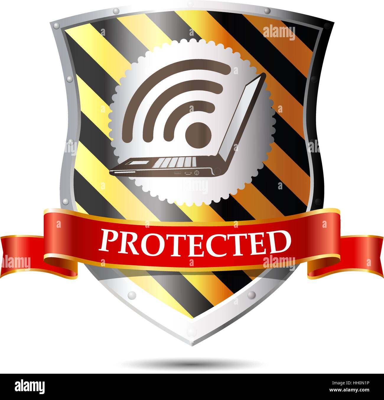 -Sécurité informatique antivirus et protection par mot de passe Illustration de Vecteur