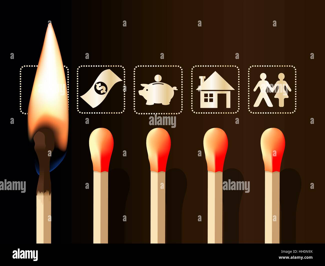 Concept Match - Incendie Illustration de Vecteur